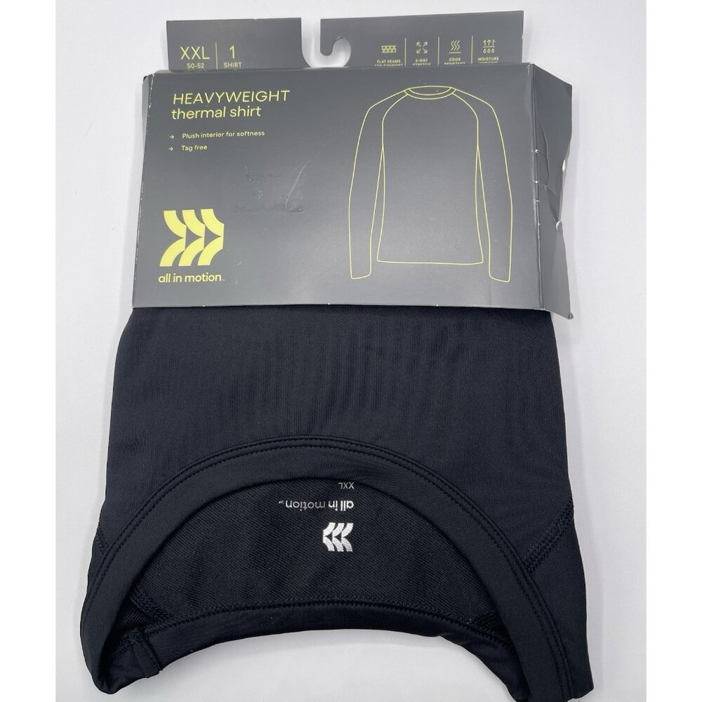 All‎ in Motion Heavy Weight Thermal Shirt Black Mens Size XXL 2XL Base Layer